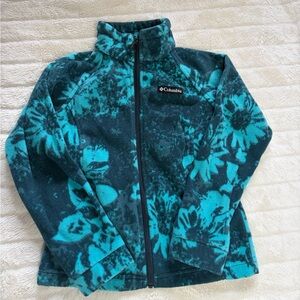 Columbia Kids Teal & Dark Teal Floral Fleece Jacket BNWOT